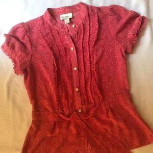 Ann Taylor Loft Cute Top- Coral